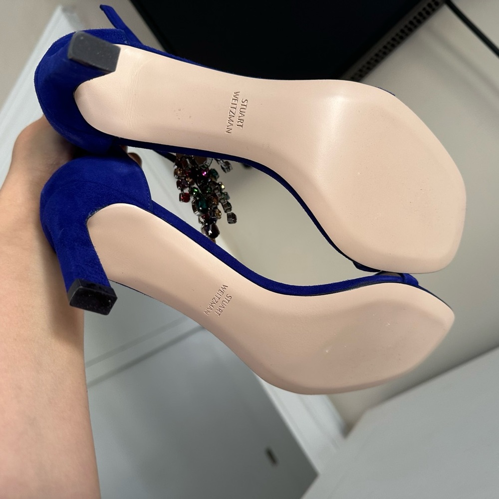 Stuart Weitzman New Heels Size 7.5 Square Open Toe - image 3